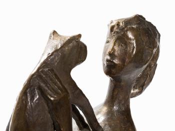 Girl With Cat by 
																			Ursula Hanke-Forster