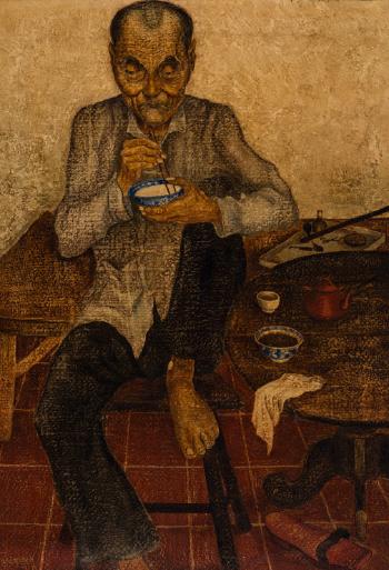 Old man eating by 
																	Ernst C L Agerbeek