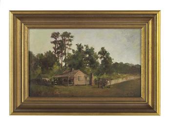 Southern cabin scene by 
																			Auguste Norieri