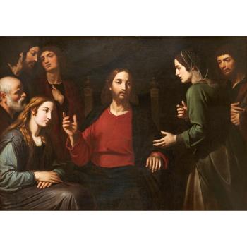 Christ In The House Of Mary And Martha by 
																	Giovanni Bernardino Azzolini