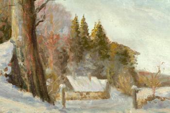 Landscape with cottage by 
																			Mikhail Mikhailovich Guermachev