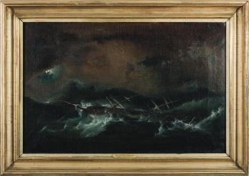 The Ship Ida Lilly in a Hurricane, January 15Th, 1868, Captain William Patterson by 
																	Carl Fedeler