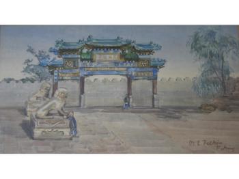 Gate To The White Cloud Temple (Bai Yun Guan), Beijing by 
																	Margaret Felkin