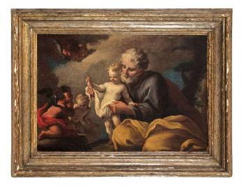 San Giuseppe con il Bambino e angeli by 
																	Giovanni Raffaelo Badarocco