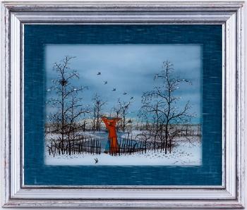 Paysanne dans un paysage enneigé by 
																			Ivan Lackovic