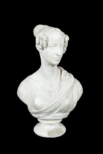 Bust of a woman wearing a classical robe by 
																	Edward Hodges Baily
