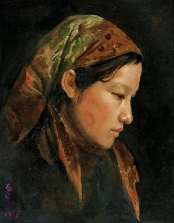 Girl with Hankerchief by 
																	 Ye Zhengchang