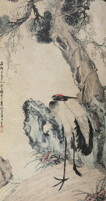 Crane Ganoderma and Pine by 
																	 Wu Chang