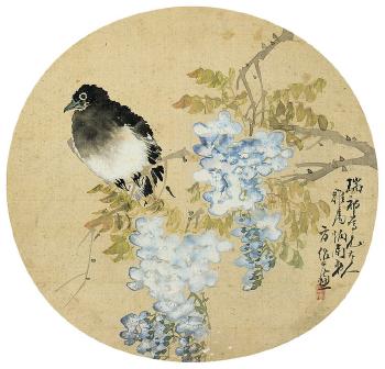 Bird and Wisteria by 
																	 Fang Shaolian