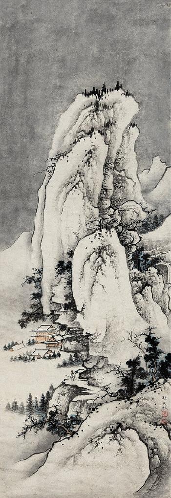 Temple in snow by 
																	 Sun Tianmu