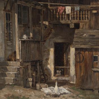 In The Courtyard of an Old Castle by 
																			Wilhelm Velten