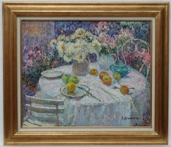 Still life in the garden by 
																			Viktor Romanovitch Lefimenko