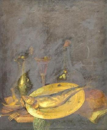 Still life with fish by 
																			Willem Kalf