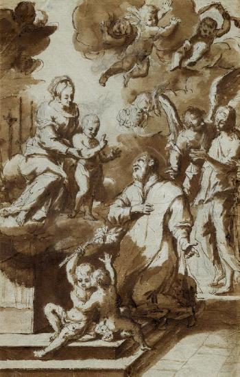 La  Vergine  ed  il  Bambin  Gesù  appaiono  a  
San Filippo Neri by 
																	Domenico Zorzi