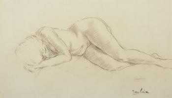 Nu féminin allongé by 
																	Marcel Damboise