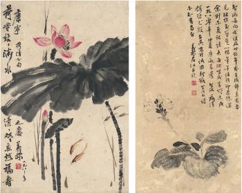 Plantainlily flower; Lotus by 
																	 Qu Yilin