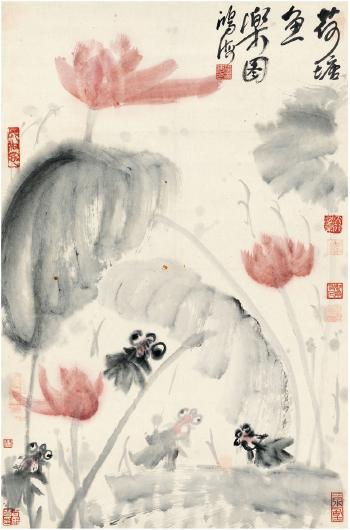 Fish in lotus pond by 
																	 Pan Honghai