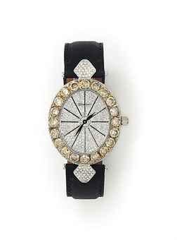A diamond-set quartz wristwatch by 
																	Richard Junot