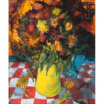 Still life with flowers by 
																			Robert Carrol