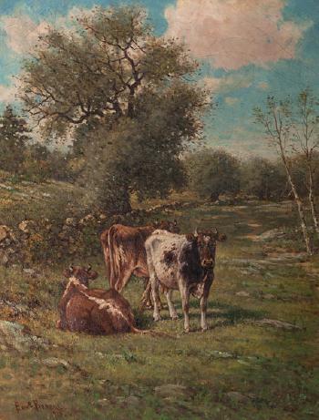 Cows in Field by 
																			Edward Burrill