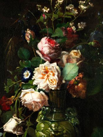 Blumenstilleben Und Erdbeeren by 
																			Augusta Dohlmann