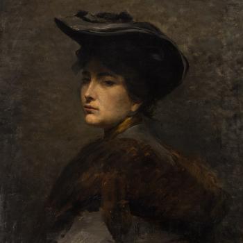 Woman with Hat by 
																			Roger Louis Oberkampf de Dabrun