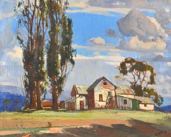 Country Landscape with Shed by 
																	Robert Waden