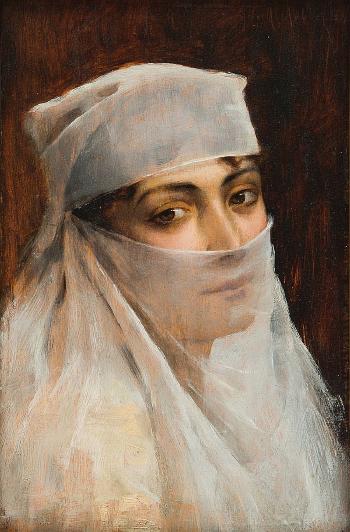 Jeune femme au voile (young girl with a veil) by 
																	Albert Aublet