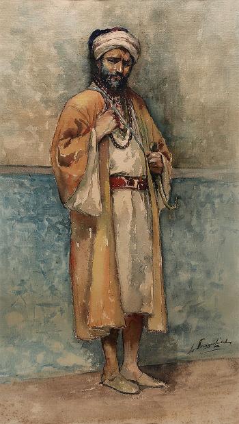 Moroccan with his Koummiya by 
																	Elliott Daingerfield