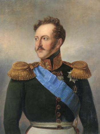 Portrait of Emperor Nikolai I by 
																	Julie Wilhelmine Hagen-Schwarz