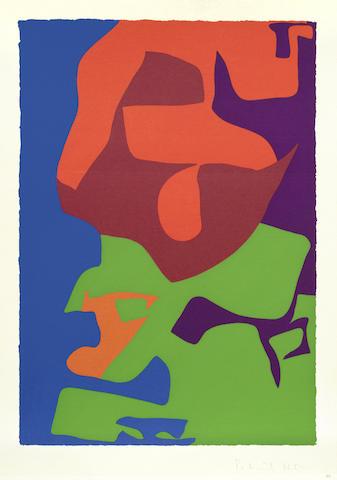 Second Vertical Screenprint: 1976, from The Shapes of color by 
																	Patrick Heron
