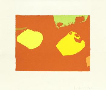 Limes and Yellows in Orange: June 1976, from The Shapes of color by 
																	Patrick Heron