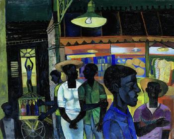 Jamaican market by 
																	John Minton
