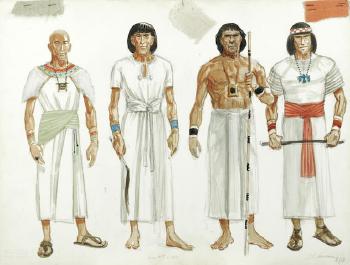 Three costume designs for The Ten Commandments by 
																			Dorothy Jeakins