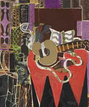 Mandoline à la partition (Le Banjo) by 
																	Georges Braque