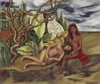 Dos desnudos en el bosque (La tierra misma) by 
																	Frida Kahlo