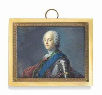 Prince Charles Edward Stuart (1720-1788), Known As Bonnie Prince Charlie Or The Young Pretender, Wearing The Blue Sash of The Order of The Garter and The Green Sash of The Order of The Thistle, and Red Cloak Embroidered with The Garter Star by 
																	John Daniel Kamm