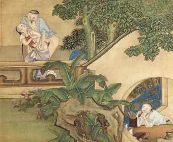 An album of twelve erotic paintings by 
																	 Qing Dynasty