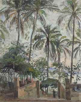Palm trees near the waterside, Brasil by 
																	Marie Nivoulies
