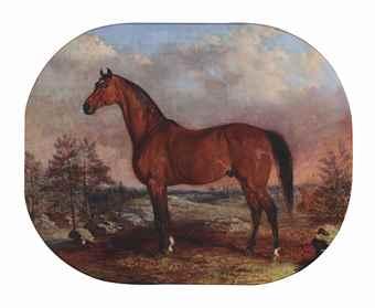 Horse in a landscape by 
																	Edward Troye