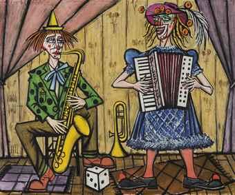 Les clowns musiciens, le saxophoniste by 
																	Bernard Buffet