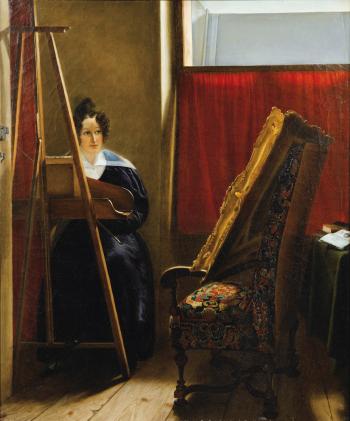 Autoportrait présumé, dans son atelier by 
																	Amile-Ursule Guillebaud