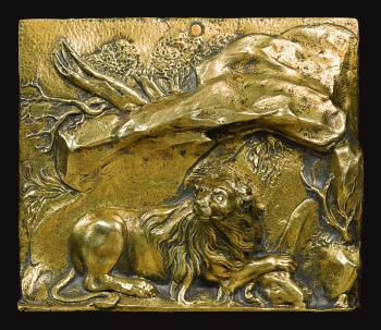 Plaque with a Recumbent Lion by 
																	Francesco Fanelli