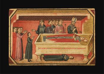The miracle of the tomb of Saint Proculus by 
																	 Pacino da Buonaguida