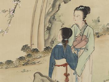 3 Paintings with Depictions of Noble Ladies by 
																			 Wang Jilian