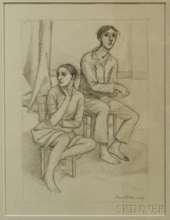 Figure Study of Seated Couple by 
																	Alan Evan Feltus