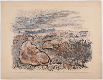 Untitled (Landscape with Cows) by 
																	Bartold Asendorpf