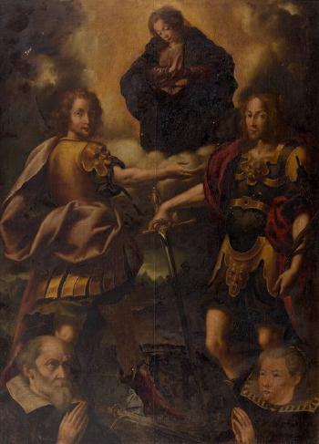 The Virgin with Saints Faustinus and Jovita and two donors by 
																	Bartolomeo Roverio