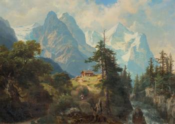 Wellhorn and Wetterhorn by 
																	Arnold Jenny
