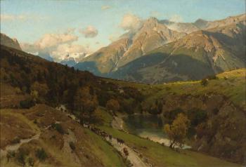 Prachtvolles Alpenpanorama by 
																	Karl Julius Emil Ludwig